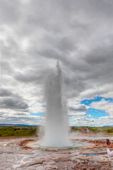 Eruption of Strokkur Geyser in Iceland– Haukadalur Valley Iceland