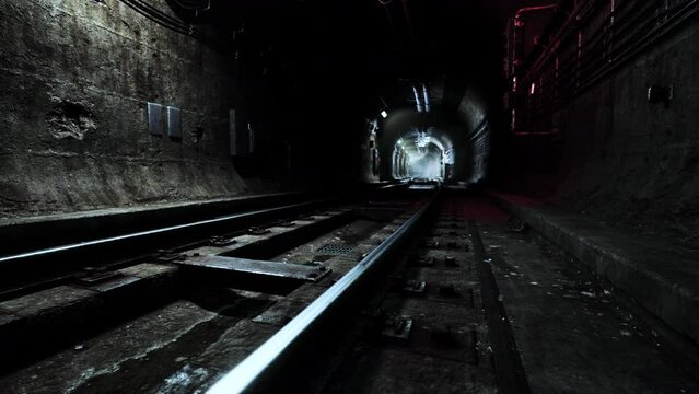 Deep metro tunnel under construction