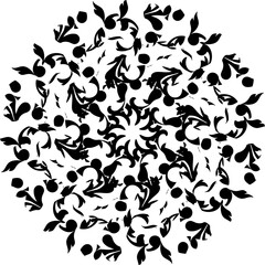 Fototapeta na wymiar black and white floral pattern