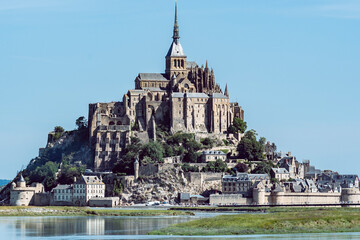 Obraz premium Mont Saint Michel, miracle fortress in France for thousand years.