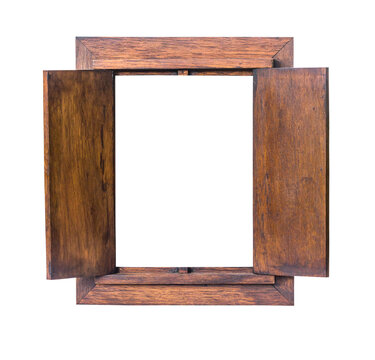 old solid wooden frame or old solid wooden window