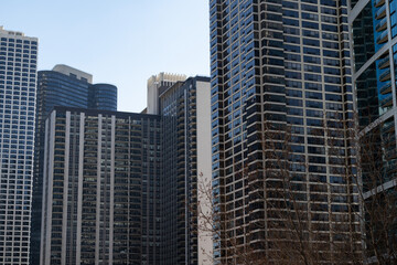Fototapeta na wymiar Generic Residential Skyscrapers on the New Eastside of Chicago