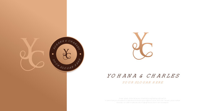 Initial YC Logo Design Vector