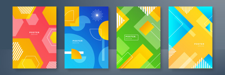 Minimal modern cover design. Dynamic colorful gradients. Future geometric patterns. poster template vector design.