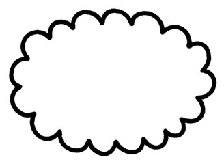 Fototapeta na wymiar Cloud frame text box Speech Bubble doodle line art.
