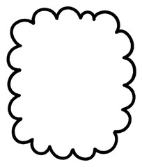 Cloud frame text box Speech Bubble doodle line art.