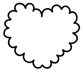 Cloud frame text box Speech Bubble doodle line art.