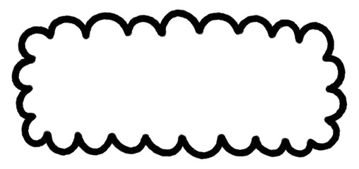 Cloud frame text box Speech Bubble doodle line art.