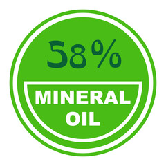 58% percentage mineral oil