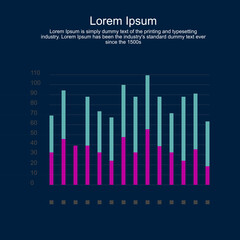 abstract background with circles, chart, infographics for business