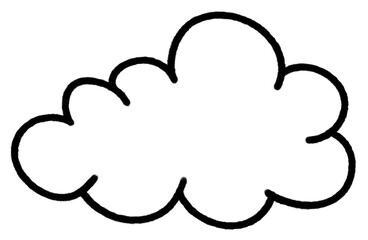 Cloud icon doodle line art weather sign.