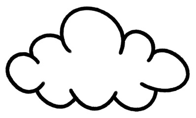 Cloud icon doodle line art weather sign.
