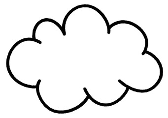 Cloud icon doodle line art weather sign.