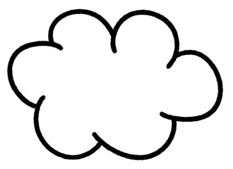 Cloud icon doodle line art weather sign.