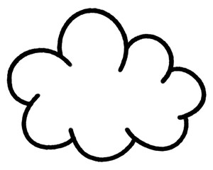 Cloud icon doodle line art weather sign.