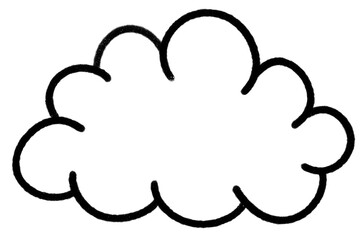 Cloud icon doodle line art weather sign.