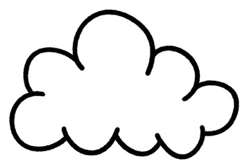 Cloud icon doodle line art weather sign.