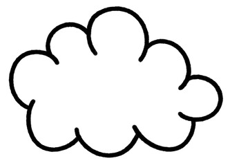 Cloud icon doodle line art weather sign.