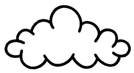 Cloud icon doodle line art weather sign.
