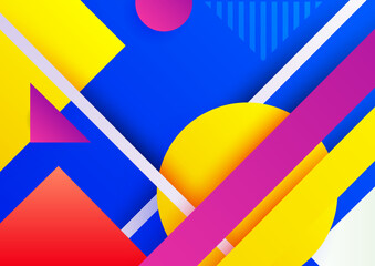 Modern colorful blue red yellow 3d abstract presentation background
