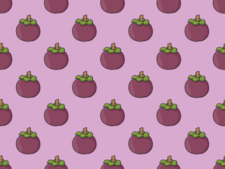 mangosteen seamless art modern pattern background element flat doodle cartoon vector illustration