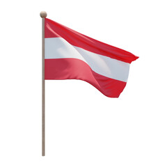 Fototapeta na wymiar Austria realistic 3d textured flagpole for composition