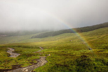 Rainbow over the Fairy pools, Skye, Scotland