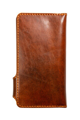 Brown natural leather women wallet