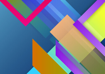 Abstract modern background gradient color. Green purple pink orange and blue gradient with geometric shapes decoration.