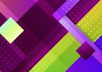 Abstract modern background gradient color. Green purple pink orange and blue gradient with geometric shapes decoration.