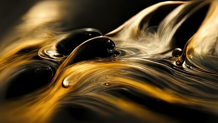 4k liquid gold, melted gold and black background, golden abstract backdrop, shiny silky fluid, luxury background, luxurious wallpaper design