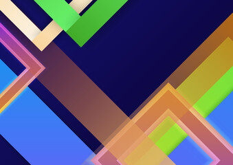Abstract modern background gradient color. Green purple pink orange and blue gradient with geometric shapes decoration.