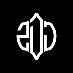 ZDJ letter logo. ZDJ best black background vector image. ZDJ Monogram logo design for entrepreneur and business.
 - obrazy, fototapety, plakaty