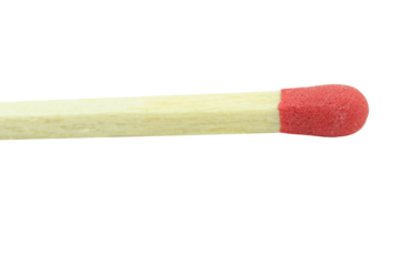 Close-up red match isolated on a white background with clipping path.