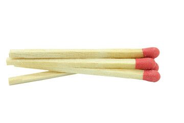 Close-up red match isolated on a white background with clipping path.