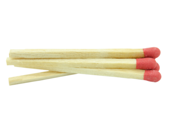Close-up red match isolated on a white background with clipping path.