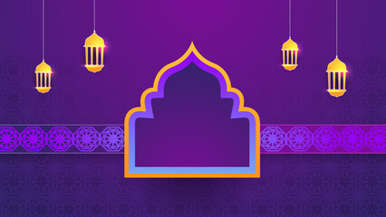 Islamic ramadan background with Arabic ornament pattern and luxury mandala lantern decorative. Designed for islam greeting card, eid template, hajj, invitation, celebration, premium frame, and mosque