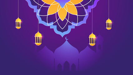 Islamic ramadan background with Arabic ornament pattern and luxury mandala lantern decorative. Designed for islam greeting card, eid template, hajj, invitation, celebration, premium frame, and mosque