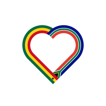 recommend clip art: unity concept. heart ribbon icon of ghana and south africa flags. vector illustration isolated on white background