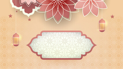 Islamic ramadan background with Arabic ornament pattern and luxury mandala lantern decorative. Designed for islam greeting card, eid template, hajj, invitation, celebration, premium frame, and mosque