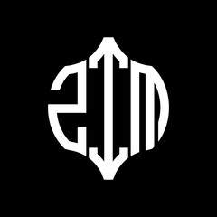 ZIM letter logo. ZIM best black background vector image. ZIM Monogram logo design for entrepreneur and business.

