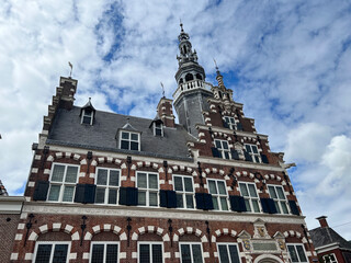 Obraz premium City hall and canal in Franeker