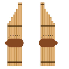 Kaen or Lao Reed Mouthorgan.Thai musical instruments.Bamboo mouthorgan.Northeastern thailand.Sign, symbol, icon or logo isolated.Flat design.Clipart.Cartoon vector illustration.Graphic. - obrazy, fototapety, plakaty