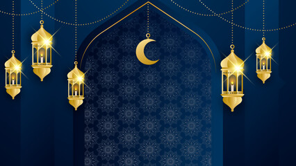 Islamic ramadan background with Arabic ornament pattern and luxury mandala lantern decorative. Designed for islam greeting card, eid template, hajj, invitation, celebration, premium frame, and mosque © Salman