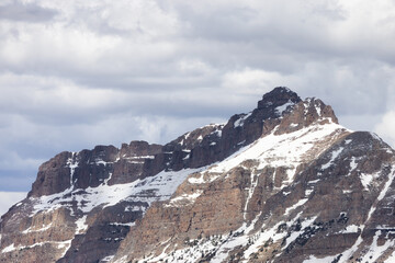 Fototapeta na wymiar Rugged Mountains with snow in Amercian Landscape. Spring Season. Hanna, Utah. United States. Nature Background.