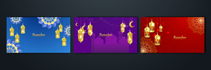 Islamic ramadan background with Arabic ornament pattern and luxury mandala lantern decorative. Designed for islam greeting card, eid template, hajj, invitation, celebration, premium frame, and mosque