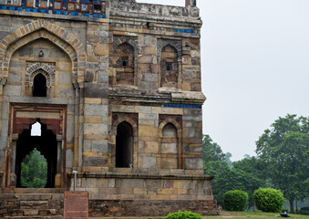 Mughal Architecture inside Lodhi Gardens, Delhi, India, Beautiful Architecture Inside the The Three-domed mosque in Lodhi Garden is said to be the Friday mosque for Friday prayer, Lodhi Garden Tomb