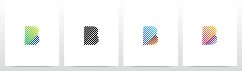 Opposite Diagonal Lines Letter Logo Design B © recehan