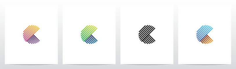 Opposite Diagonal Lines Letter Logo Design C