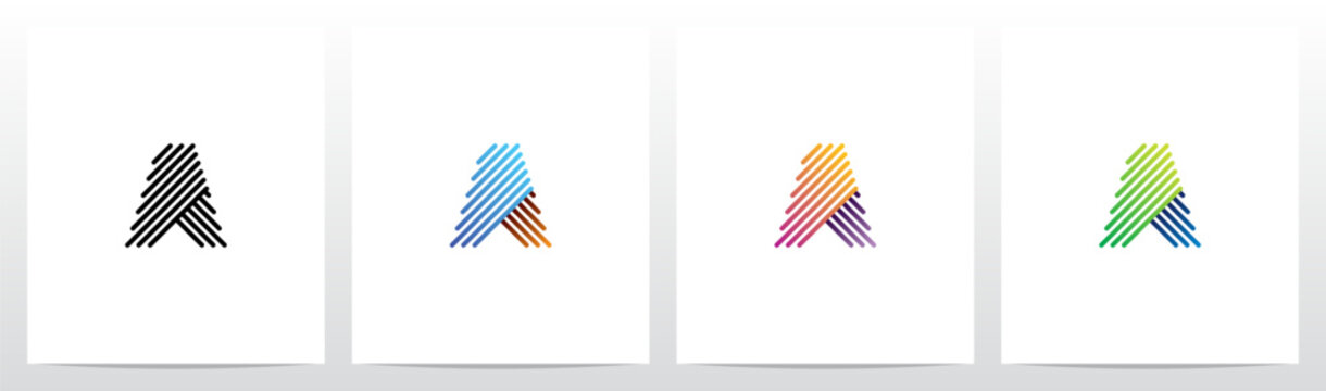 Opposite Diagonal Lines Letter Logo Design A